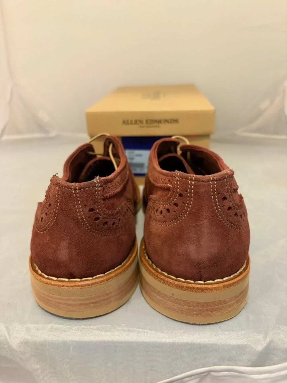 Allen Edmonds Neumok Suede Wingtip Cherry red men’s dress shoes size 10 3346 new
